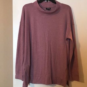 Super soft mock turtleneck mauve tunic